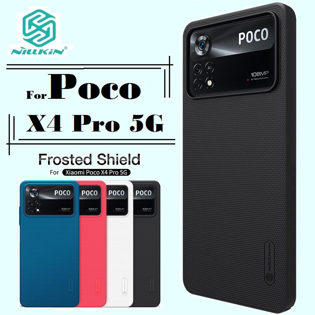 Nillkin {  Xiaomi Redmi X4 Pro } Super Frosted Shield Matte cover case for Xiaomi Poco X4 Pro 5G Smart Phome Back Cover Case- Black