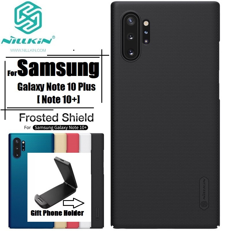 Nillkin { Samsung Galaxy Note 10 } Super Frosted Shield Matte cover case for Samsung Galaxy Note 10 Smart Phone Back Cover Case - Black