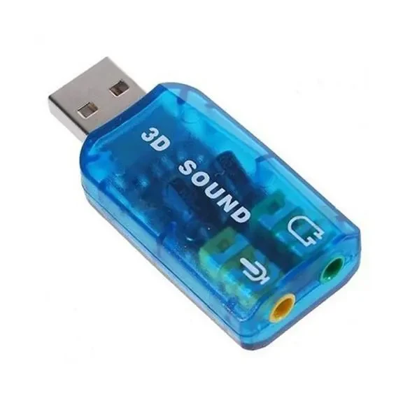 3D Sound Card v5.1 USB to 3.5mm or Microphone for Mobile and Pc