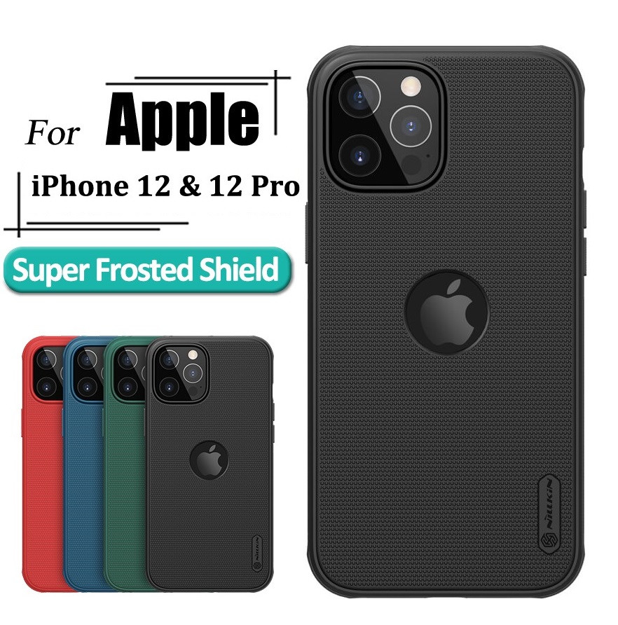 Nillkin { iPhone 12 /12 Pro } Super Frosted Shield Pro Matte cover case for Apple iPhone 12 / iPhone 12 Pro 6.1" (with LOGO cutout) Smart Phone Back Cover Case - Black