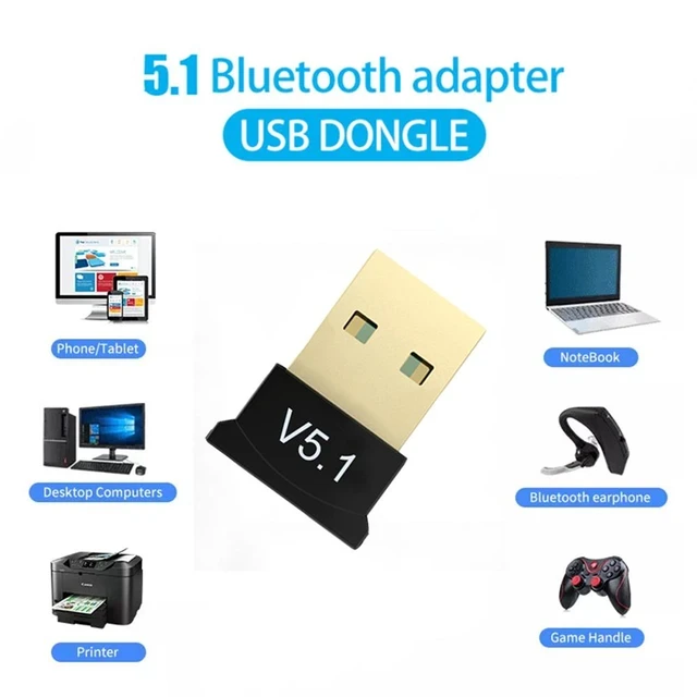 USB Bluetooth 5.1 Adapter Transmitter Receiver Bluetooth Audio Bluetooth Dongle Wireless USB Adapter for Computer PC Laptop