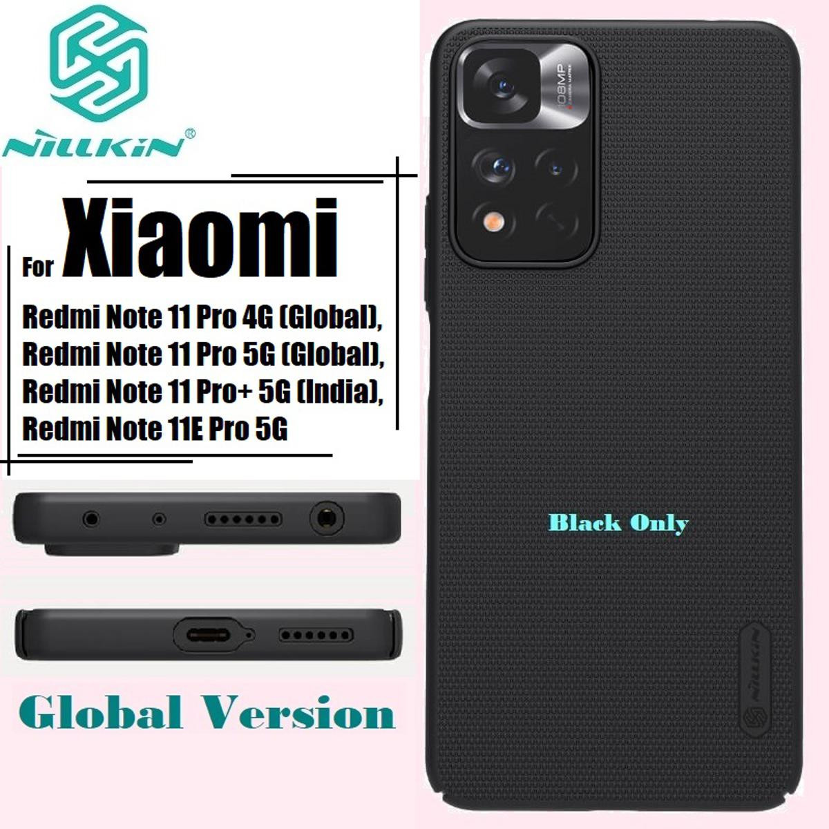 Nillkin { Xiaomi Redmi Note 11 Pro } Super Frosted Shield Matte cover case for Xiaomi Redmi Note 11 Pro 5G (China), Redmi Note 11 Pro+ 5G (China + Global), Xiaomi 11i, 11i 5G - Black