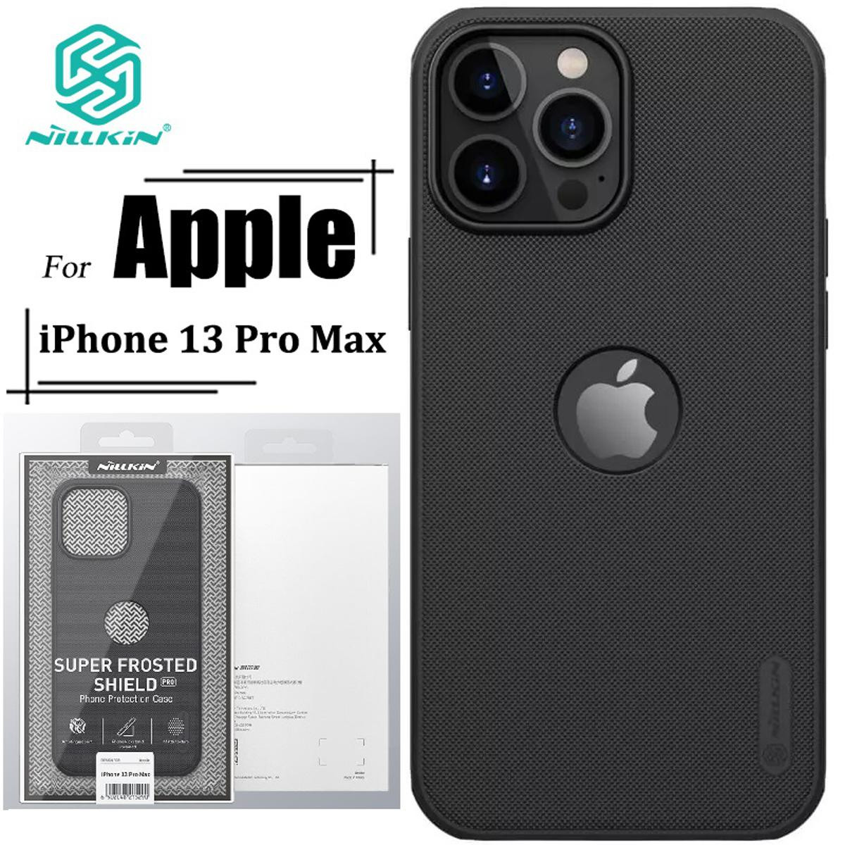 Nillkin { iPhone 13 Pro Max } Super Frosted Shield Pro Matte cover case for Apple iPhone 13 Pro Max 6.7" (with LOGO cutout) Smart Phone Back Cover Case - Black