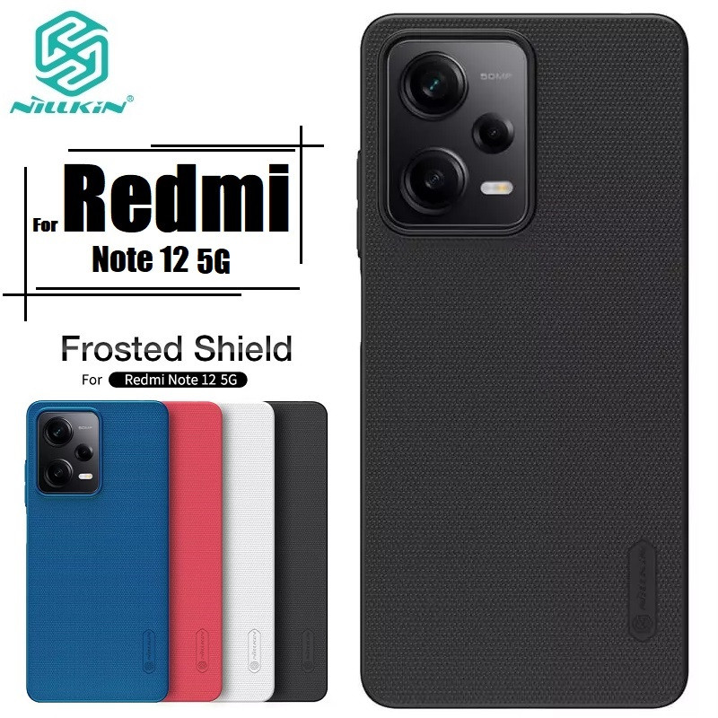 Nillkin { Xiaomi Redmi Note 12 5G } Super Frosted Shield Matte cover case for Xiaomi Redmi Note 12 5G Smart Phome Back Cover Case - Black