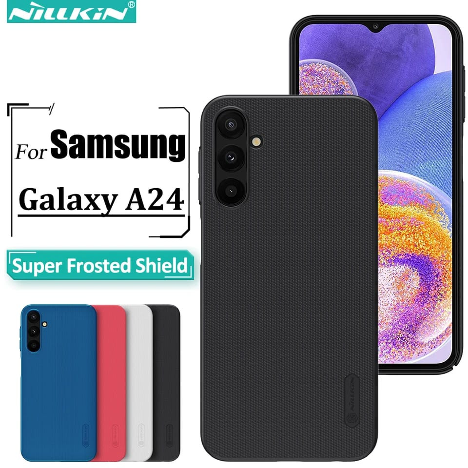 Nillkin { Samsung Galaxy A24 } Super Frosted Shield Matte cover case for Samsung Galaxy A24 Smart Phone Back Cover Case - Black