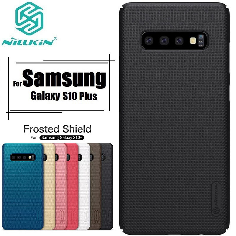 Nillkin { Samsung Galaxy S10 Plus } Super Frosted Shield Matte cover case for Samsung Galaxy S10 Plus Smart Phone Back Cover Case - Black