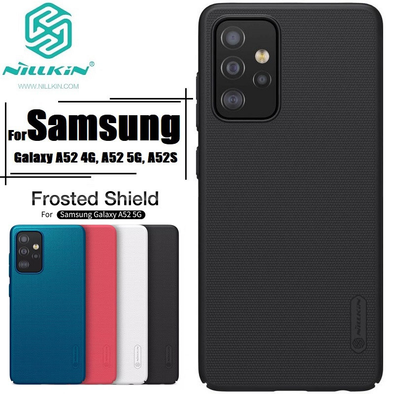 Nillkin { Samsung Galaxy A52 } Super Frosted Shield Matte cover case for Samsung Galaxy A52 Smart Phome Back Cover Case - Black