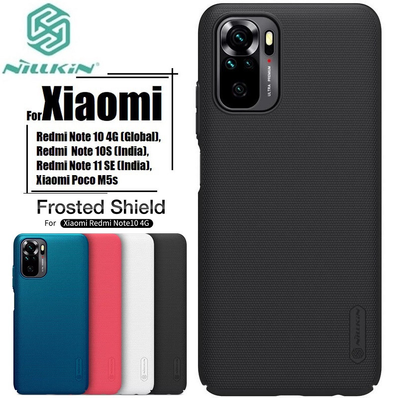 Nillkin { Xiaomi Redmi Note 10 / Note 10S ) Super Frosted Shield Matte cover case for Xiaomi Redmi Note 10 4G (Global), Redmi Note 10S (India), Redmi Note 11 SE (India), Xiaomi Poco M5s - Black