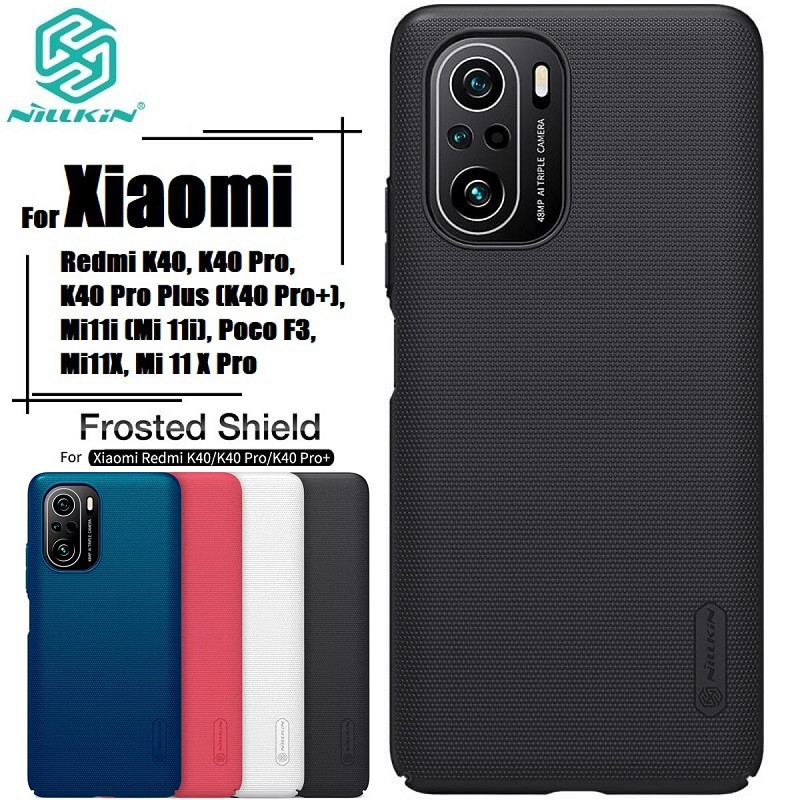 Nillkin { Xiaomi Redmi K40 } Super Frosted Shield Matte cover case for Xiaomi Redmi K40, K40 Pro, K40 Pro Plus (K40 Pro+), Mi11i (Mi 11i), Poco F3, Mi11X, Mi 11 X Pro - Black