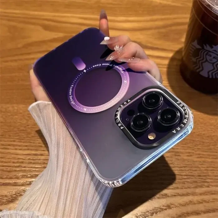 Mag safe back frosted side soft for iPhone 11 to 15 pro max