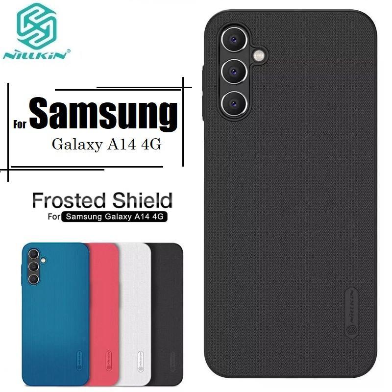 Nillkin { Samsung Galaxy A14 } Super Frosted Shield Matte cover case for Samsung Galaxy A14 Smart Phone Back Cover Case - Black