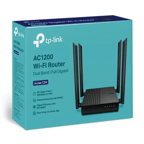 TP-Link Archer C64 AC1200 Dual-Band Gigabit WiFi Router