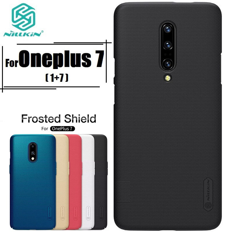 Nillkin { 1+7 } Super Frosted Shield Matte cover case for OnePlus 7 Smartphone Back Case Cover - Black