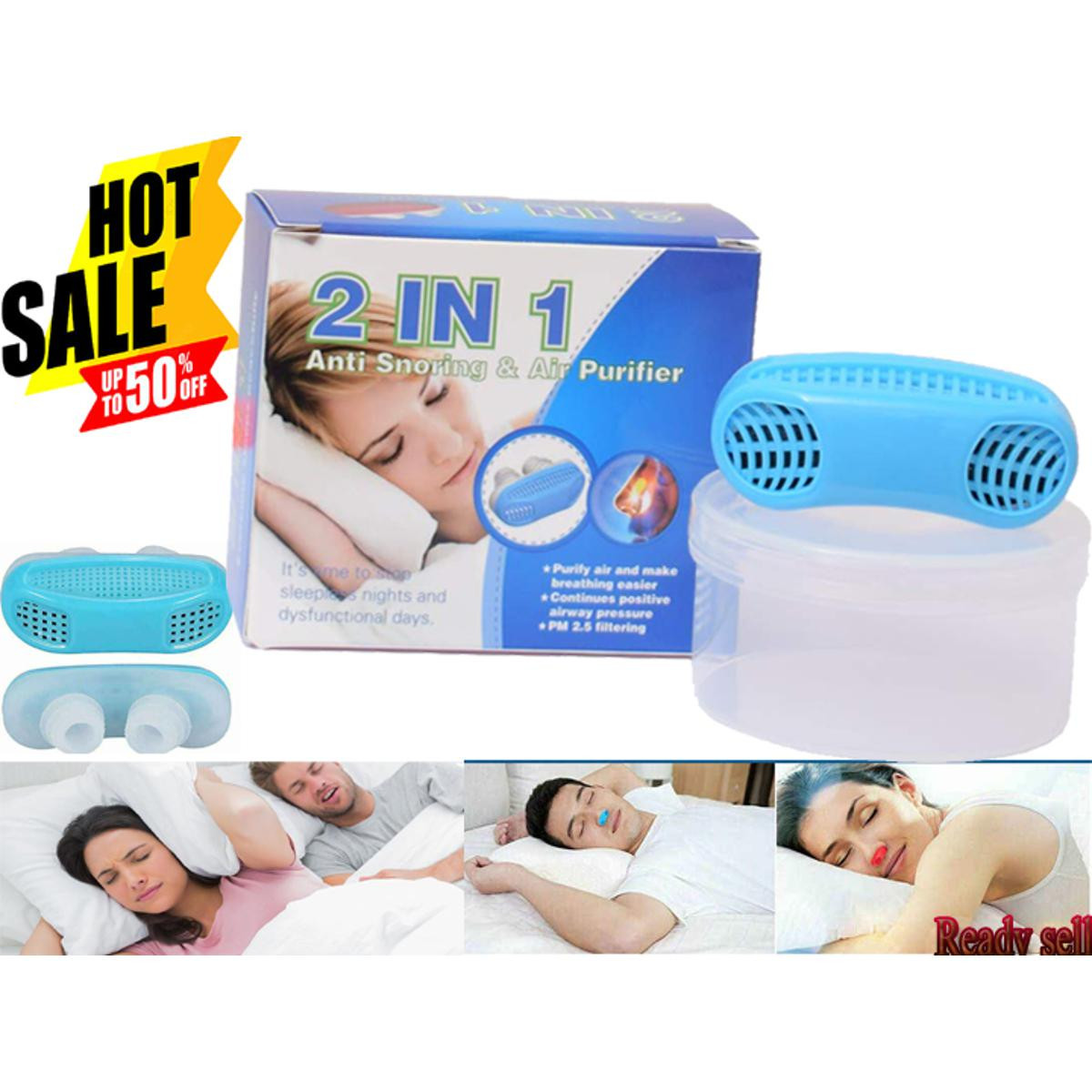 2 in 1 Anti Snoring and Air Purifier _ Silicone Nose Clip